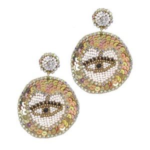 Sequin round eye earrings